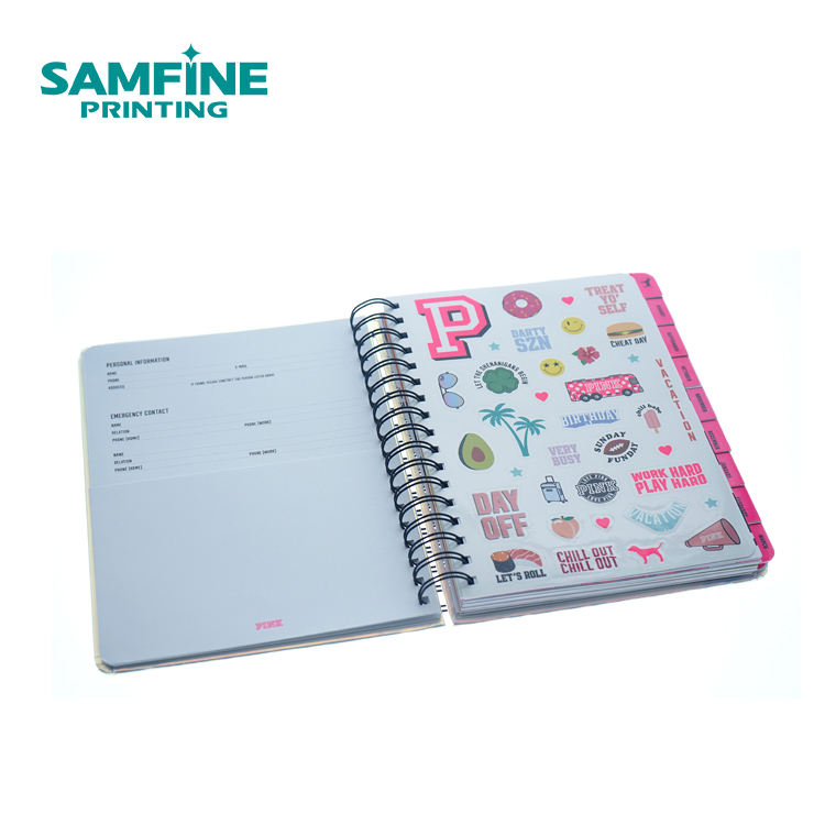 Notebook with index tabs